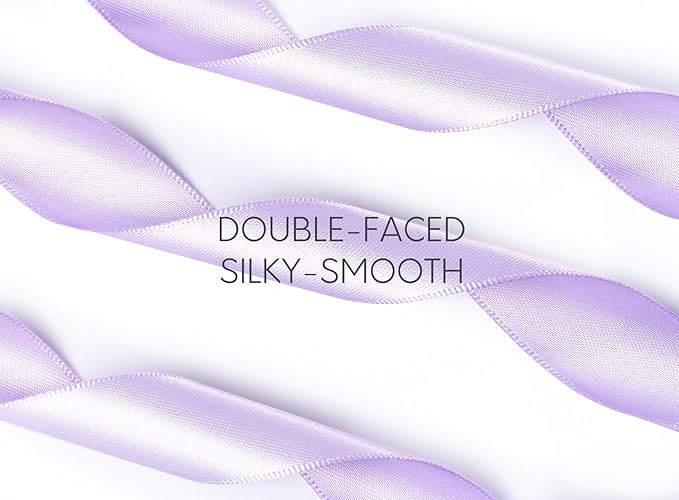 Lavender Satin Ribbon 7/8 Inch x 50 Yards Double-Faced Ribbons - Image 3