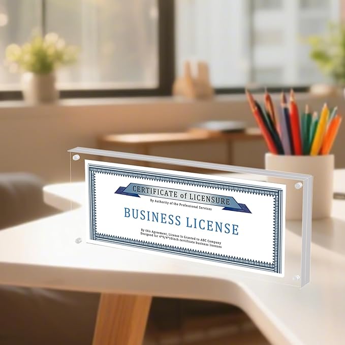 4×10 Acrylic Pictur Frame for 4x9 Business License Certificate，Panoramic Photo - Image 2