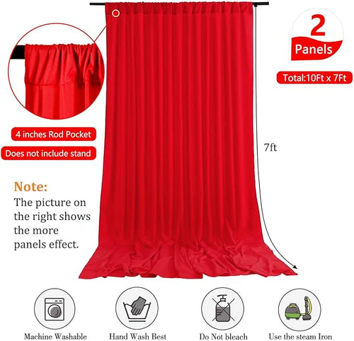 10 x 7 Feet Red Backdrop Curtain - Image 2