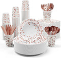 White and Rose Gold Party Supplies by JOLLYPARTY