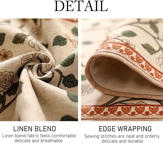 ISAENNE Designer Elegant Linen Floral Extra Long Table Runner 118 Inches - Image 5