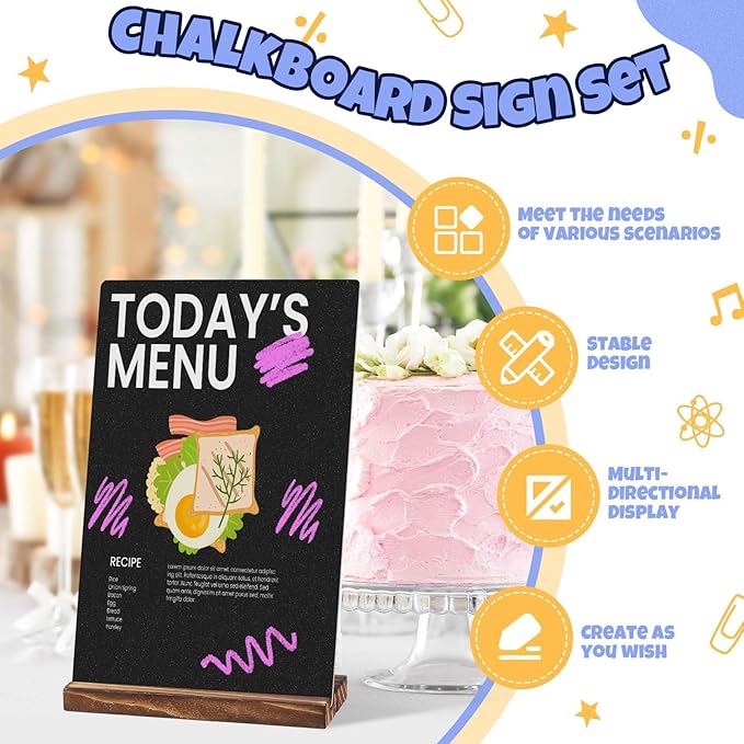 29 Pcs Chalkboard Sign Set, 7.9" x 5.1" Desktop Board Sign - Image 3