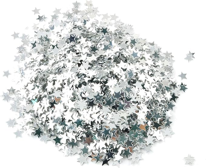 Tegg Star Confetti 30 Grams 6mm Gold and Silver Stars Sequin Metallic Foil - Image 2