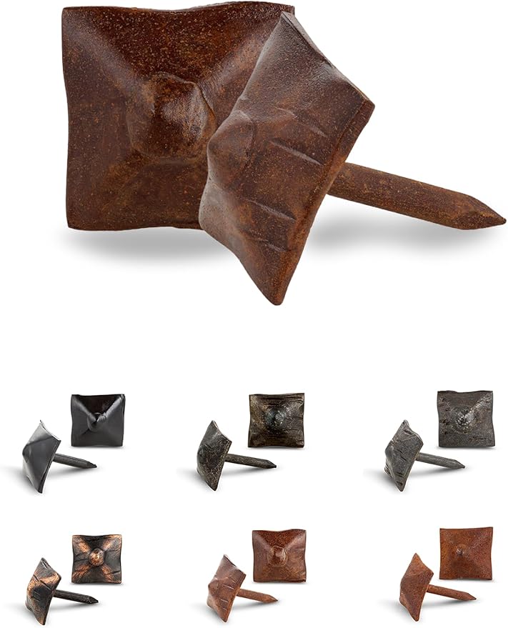 25 Pack 0.75" Square Head Iron Clavos Decorative Nails – Sealed Rusted – by BorderlandRusticHardware