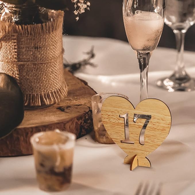 Heart Shape Wooden Table Numbers 1-20 - Image 9