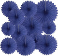 20 Pcs Blue Hanging Paper Fan, Hanging Honeycomb Round Paper Fans by Zankubom
