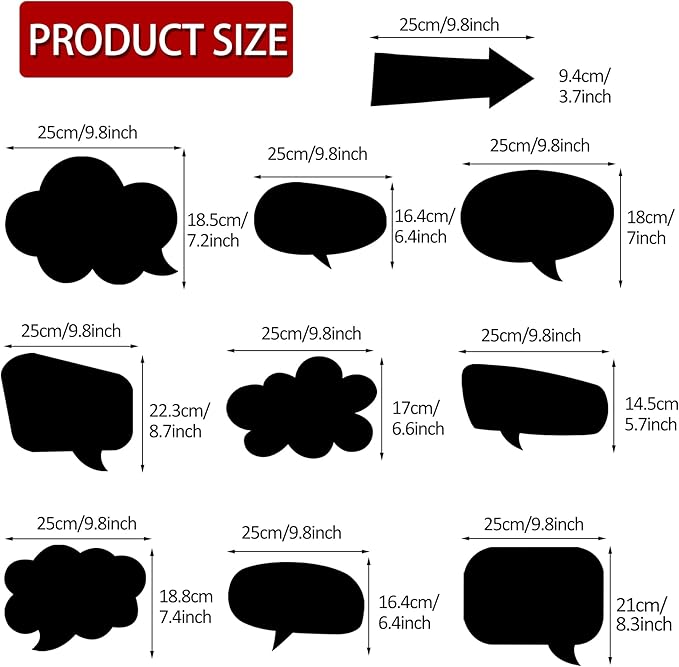 18pcs Blank Photo Booth Props Black Chalkboard Photo Booth Props Frame - Image 2