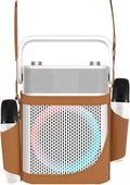 Karaoke Machine with 2 UHF Wireless Microphones with Leather Bag, IPX4 by PUREMIC