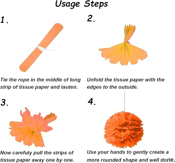 Hanging Paper Fan Set, Tissue Paper Pom Poms Flower Fan and Honeycomb Balls - Image 6
