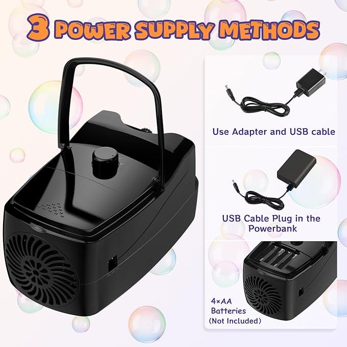 Bubble Machine, Automatic 18000+ Per Minute Big Bubbles Blower Maker - Image 6