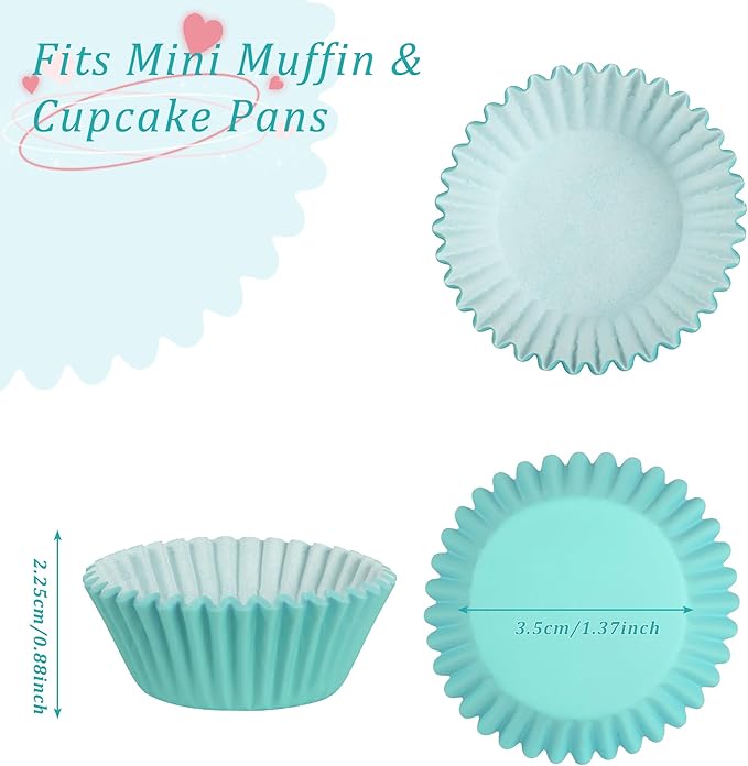 1.4 inch 1000-Count Mini Cupcake Liners Bright Colorful Muffin Baking Cups - Image 2
