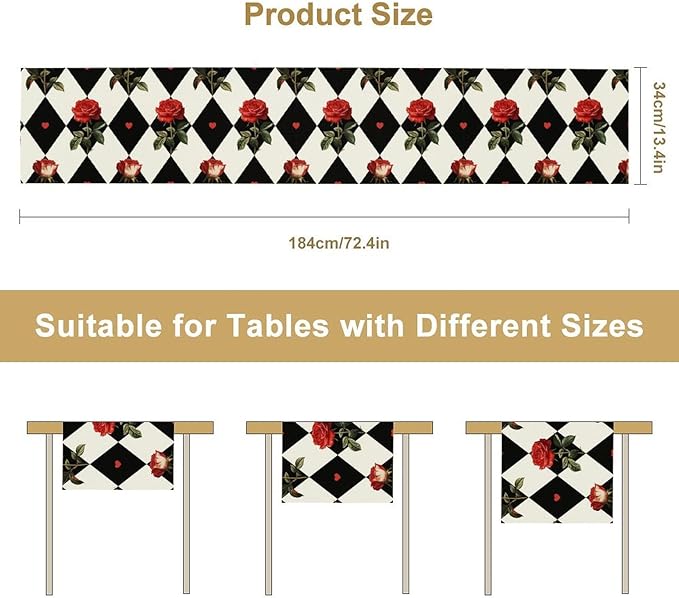 Vintage Rose Table Runner, 13x60 Inch - Image 2