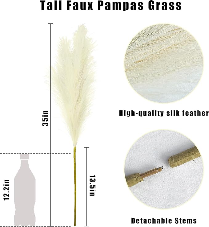 35" Faux Pampas Grass Decor - Image 4