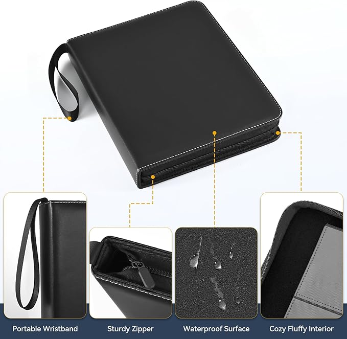 9 Pocket Card Binder, 900 Double Sided Pockets, PU Collection Binder - Image 3