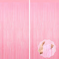 2Pack Foil Curtain Pastel Pink Backdrop Streamers Metallic Tinsel Fringe by forlvwoon