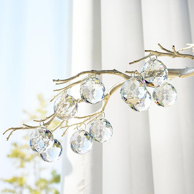 12pcs 30mm Clear Crystal Glass Ball Prisms Hanging Crystals Prisms Sun Catchers - Image 9