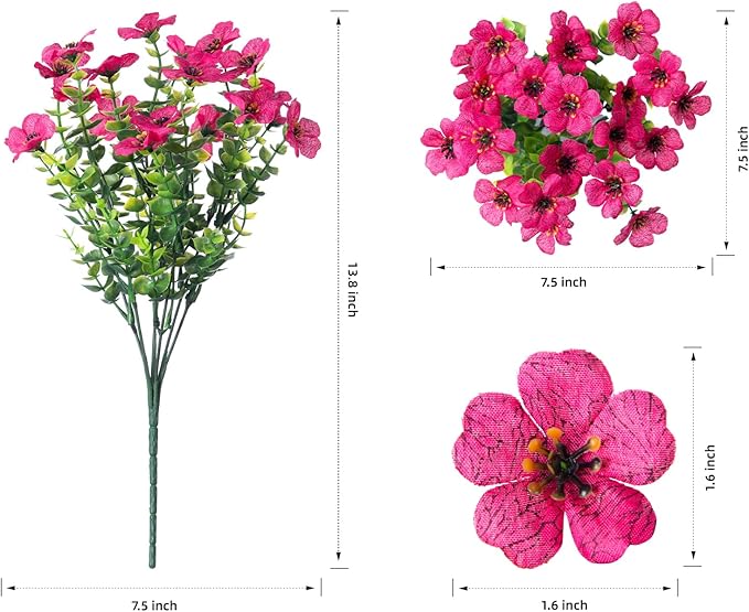 HyeFlora Artificial Flowers for Outdoor Indoor Garden Home Decoration, Faux - Image 4