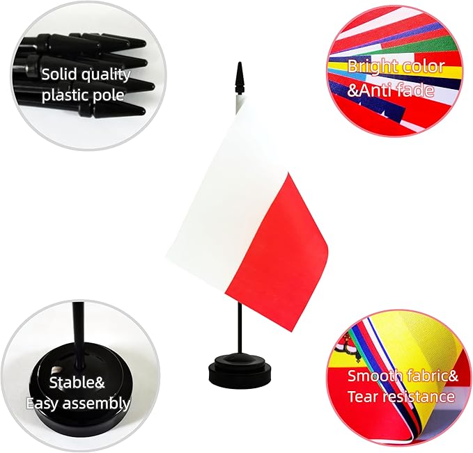 2 Pack Poland Desk Flag, Polish Table Office Flag - Image 3