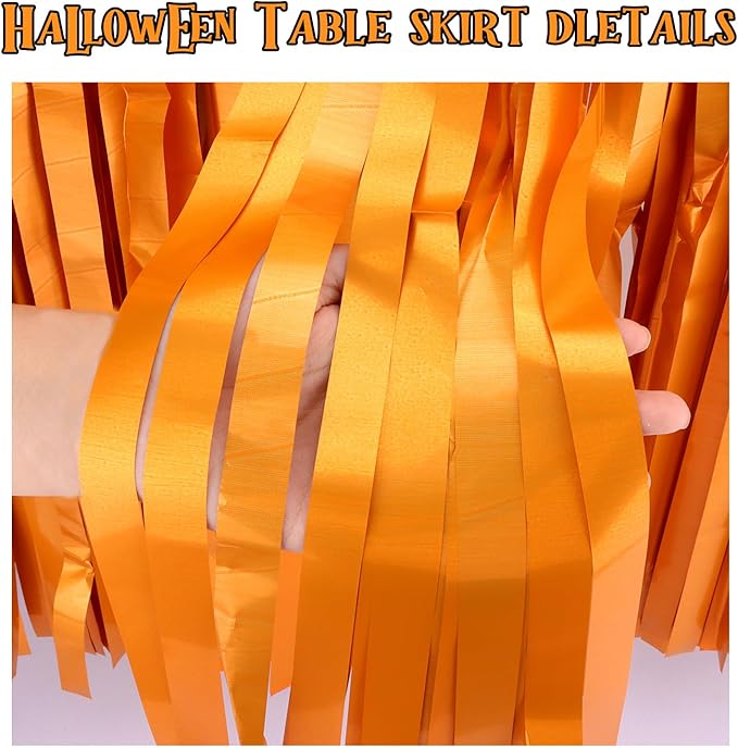28x106 Inch Orange Sequin Tablecloth - Image 5
