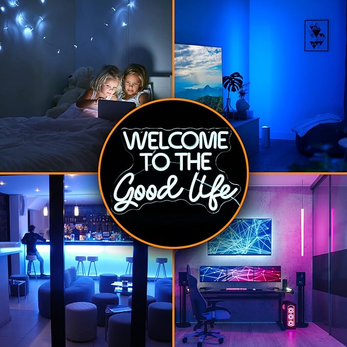 Welcome To The Good Life Neon Sign Letter LED Neon Lights Dimmable USB Powered - Image 6