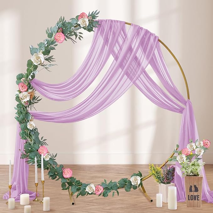 Lilac Purple Wedding Arch Draping Fabric 29" x 20 FT Wedding Drapes - Image 3