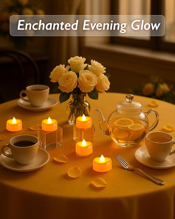 Raycare Orange LED Tea Lights Battery Operated, 200+Hour Flickering Votive - Image 6