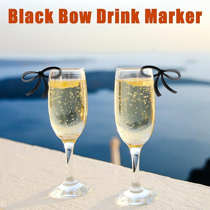 60 Pcs Acrylic Bowknot Wine Glass Charms, Birthday & Engagement Parties - Image 5