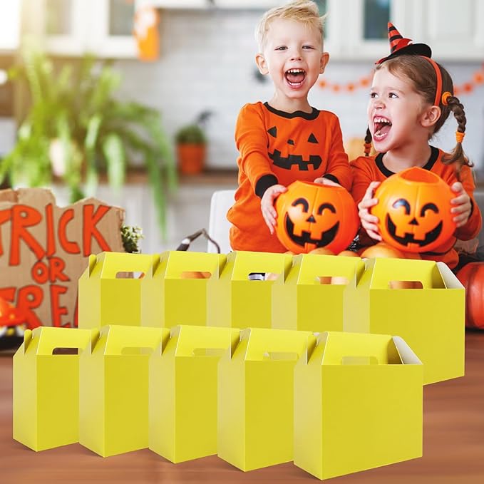 XAGLVV 24Pack Yellow Party Favor Treat Box Packs, 7 * 3.5 * 6.6 Inch Goodie Box - Image 3