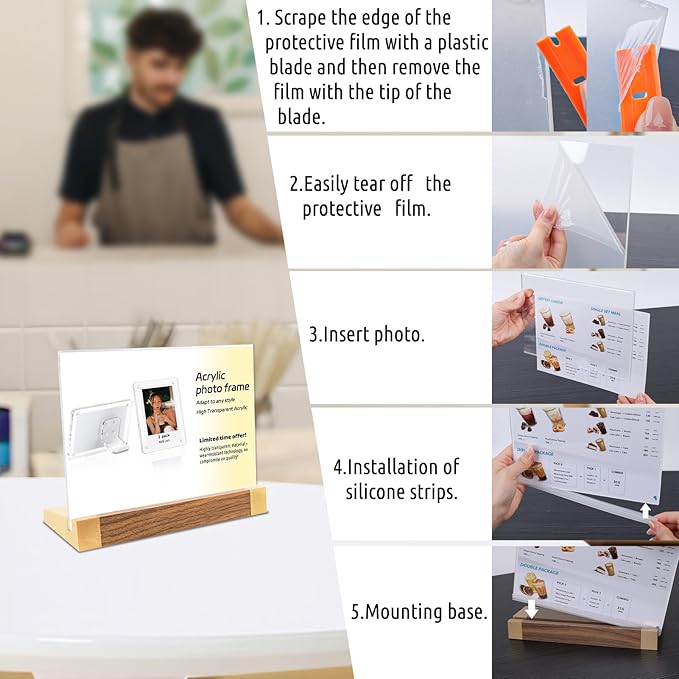Acrylic Sign Holder 5"x7" Tabletop Display Clear Sign Board - Image 8