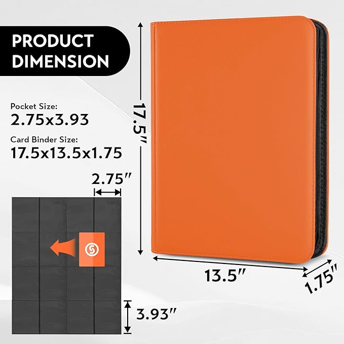 1000+ Pockets Trading Card Binder, Premium 16 Pocket Card Binder, Ringless Side - Image 3