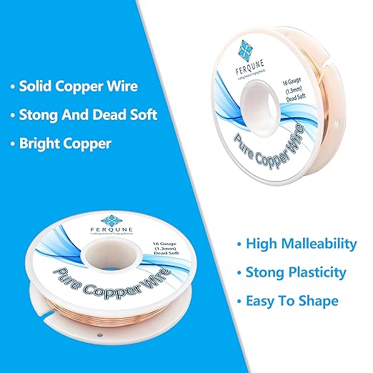 16 Gauge Pure Copper Wire for Jewelry Making, DIY Making, and Gardening - Image 2