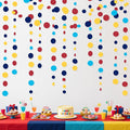 Red Blue Yellow Party Decorations Circle Dots Garland Hanging Paper Polka Dot by pinkblume