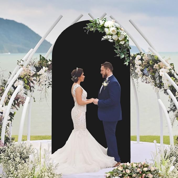 Black Arch Cover 4x7.2ft Arch-Backdrop-Cover Spandex Arched Covers Stretchy - Image 6