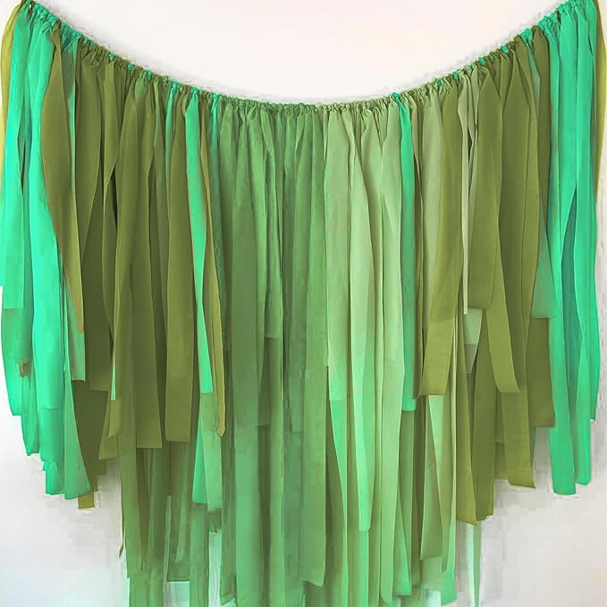 PartyWoo Crepe Paper Streamers 4 Rolls 328ft, Pack of Crepe Paper Kiwi Green - Image 2