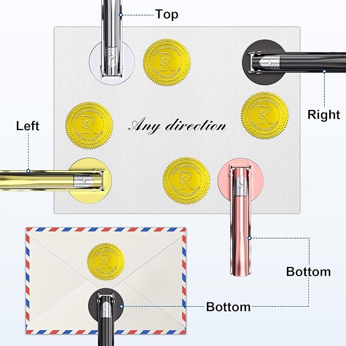 Book Embosser Personalized Custom Embosser Stamp Your Own Text or Logo Design - Image 7