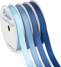 Ribbli Dusty Blue Satin Ribbon 3/8 Inch x 4 Rolls Total 40 Yards- Light by Ribbli