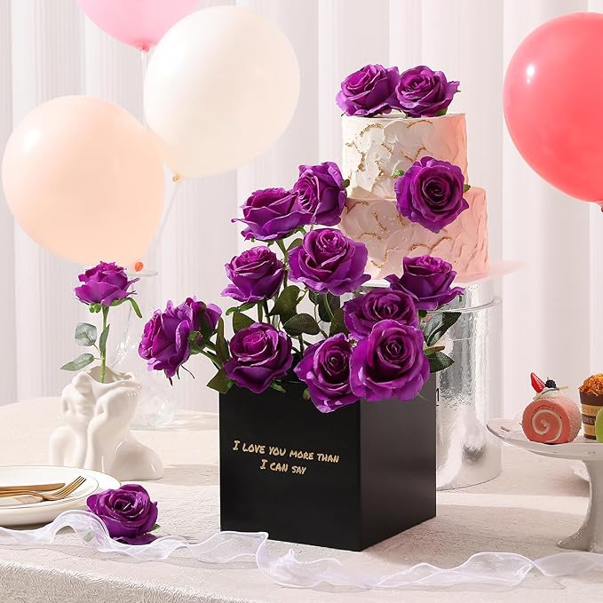 Tifuly Purple Roses Artificial Flowers - Image 5