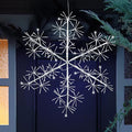 30’’ Christmas Snowflake Lights Outdoor, Pre-lit 240Pcs Cool White LEDs Hanging by BAYN