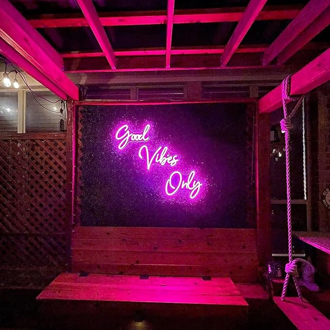 Good Vibes Only Neon Signs for Wall Decor -56.57" x 13.5" Pink large Neon Sign - Image 7