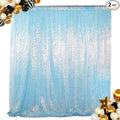 ShinyBeauty 4FTx8FT Iridescent Aqua Sequin Photo Backdrop | Glitter Fabric by ShinyBeauty