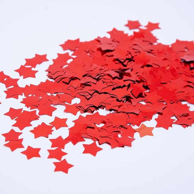 Red Star Confetti, Foil Glitter Table Confetti, Sparkling by Tim%26Lin