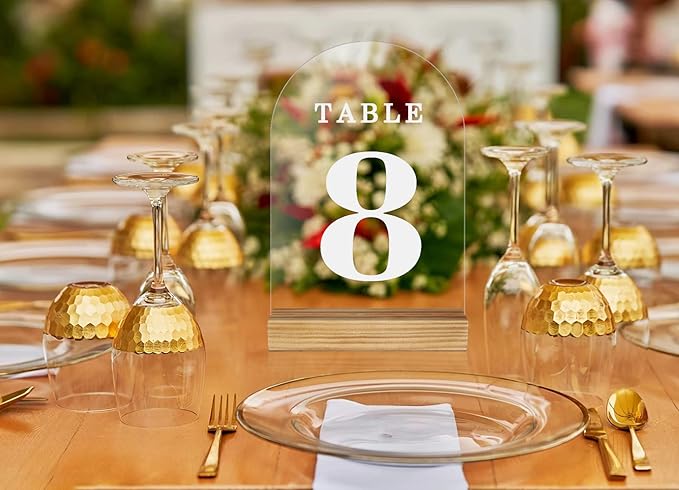 Clear Acrylic Sign with Wooden Stand Table Numbers DIY, 10 Pack Acrylic Sheets - Image 8