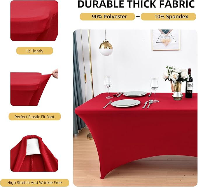 2-Pack 4ft Spandex Table Covers - Image 2