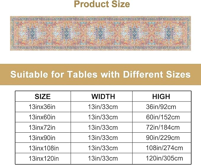 Boho Floral Vintage Table Runner - Image 2