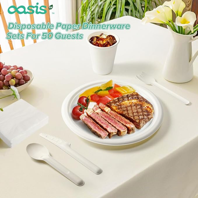 350PCS Disposable Paper Dinnerware Set - Image 4