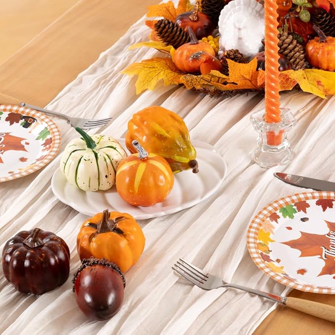 Ivory White Cheesecloth Table Runner 10 Pack Fall Table Runners Boho Gauze 120 - Image 3
