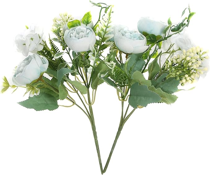 Artificial Flowers Fake Peony Silk Mini Plastic Bridal Flowers by YoungJewl