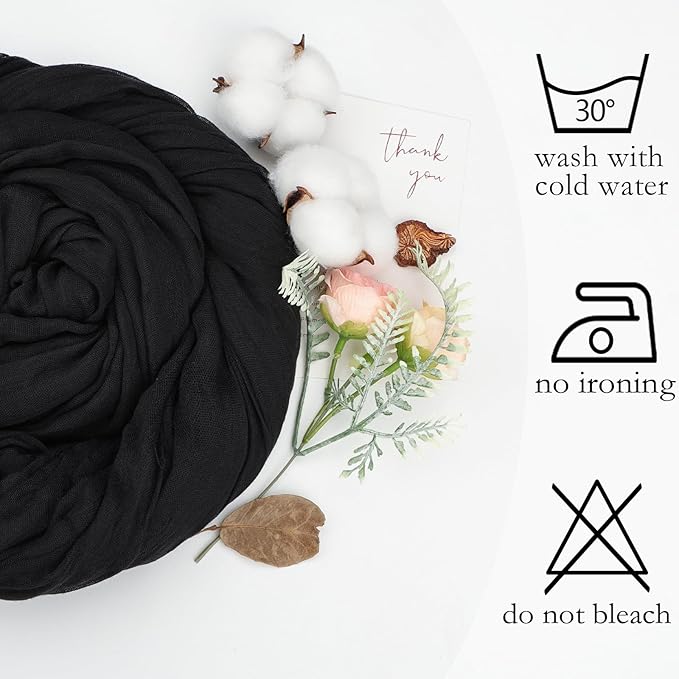 6 Pack Black Halloween Cheesecloth Table Runner 10ft Boho Gauze Fabric Cheese - Image 5
