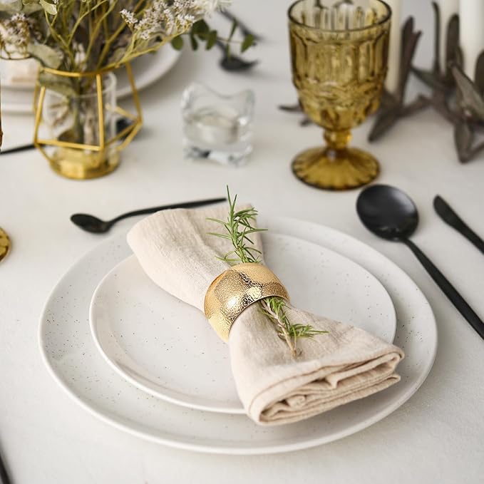 Lallisa Gold Napkin Rings Metal Napkin Ring Holders - Image 6