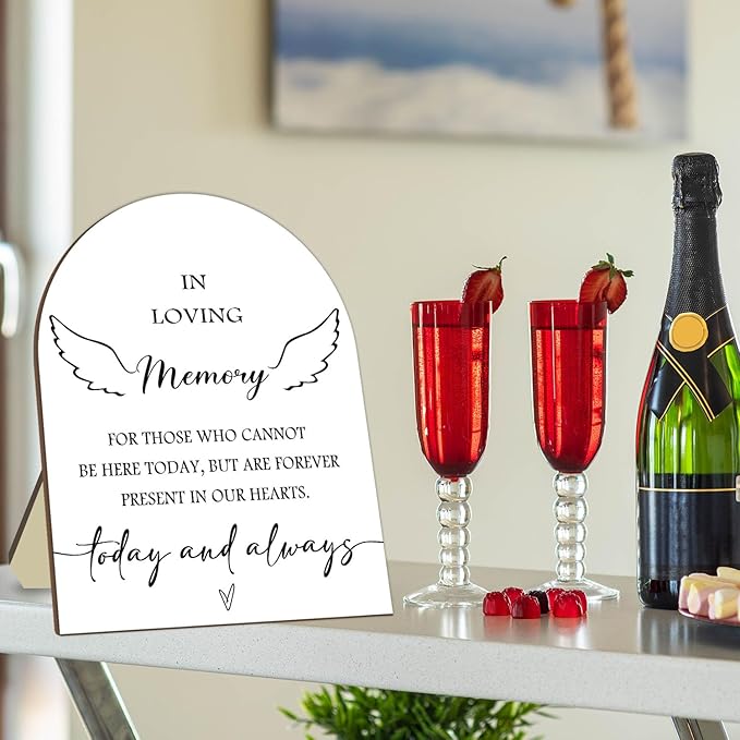 Memorial Table Sign for Bridal Shower, In Loving Memory Wooden Sign - Image 4